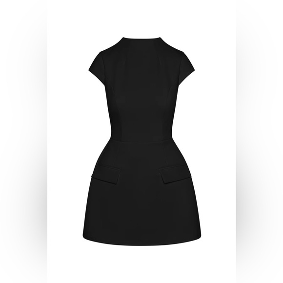 Odd Muse - COTE CAP SLEEVE POCKET MINI DRESS - BLACK - Picture 2 of 7